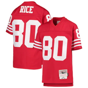 youth mitchell and ness jerry rice scarlet san francisco 49